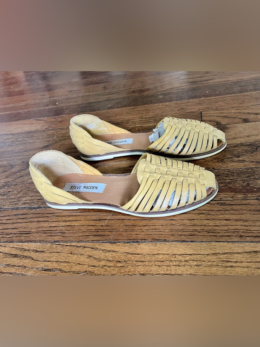 Steve Madden Yellow Woven D'Orsay Flats